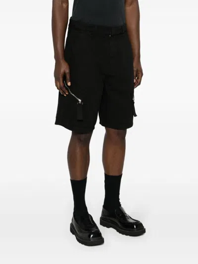 Shop Jacquemus Men's Black Cotton Mid-rise Belted Shorts With Zip-fastening Pockets