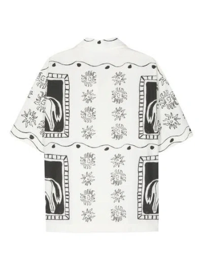 Shop Jacquemus Men's Black And White Linen Chemise Shirt For Ss24