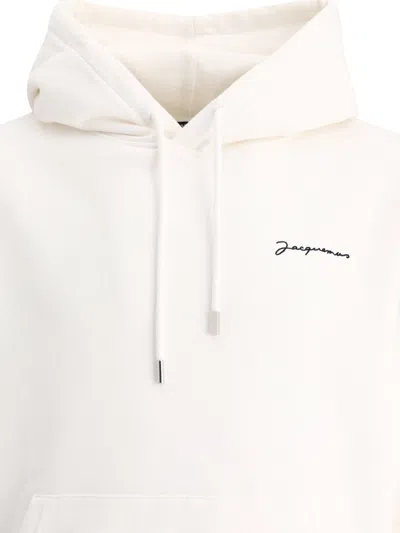 Shop Jacquemus Men's Embroidered Hoodie In White For Ss24