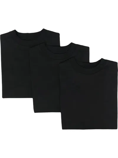 Shop Jil Sander Set Of Three Black Cotton T-shirts For Women