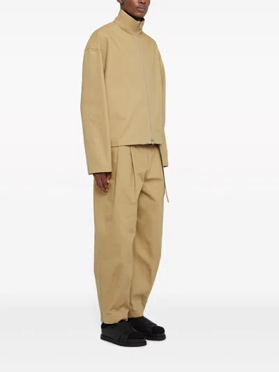 Shop Jil Sander Beige Cotton Zipped Jacket For Men In Tan