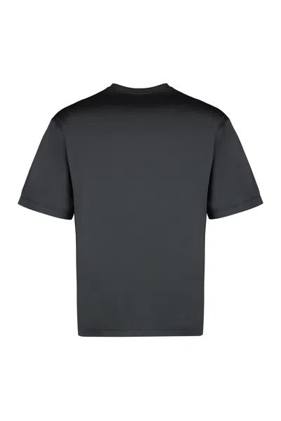 Shop Jil Sander Black Technical Fabric Crew-neck T-shirt For Men
