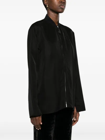 Shop Jil Sander Black Zipped Women's Shirt For Ss24