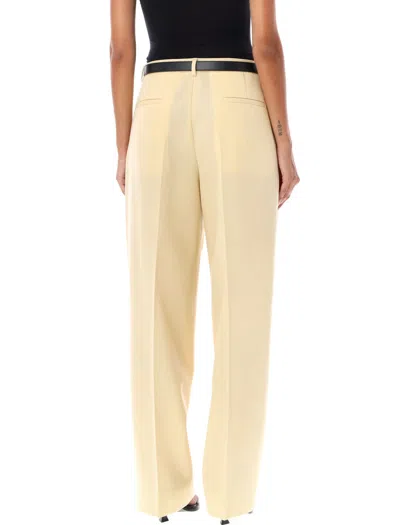 Shop Jil Sander Burro Belted High Rise Pants For Women In Brown