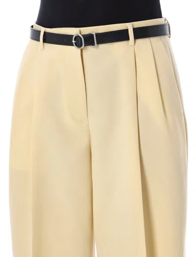 Shop Jil Sander Burro Belted High Rise Pants For Women In Brown