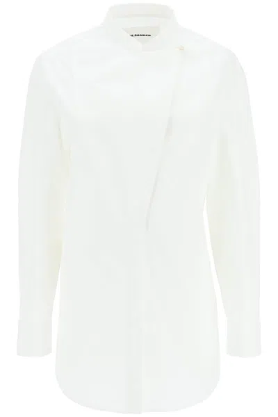 Shop Jil Sander Classic White Long-sleeved Shirt For Women