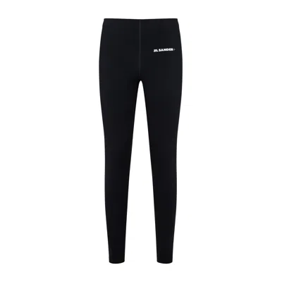 Shop Jil Sander Eco-friendly Black Technical Fabric Leggings For Women