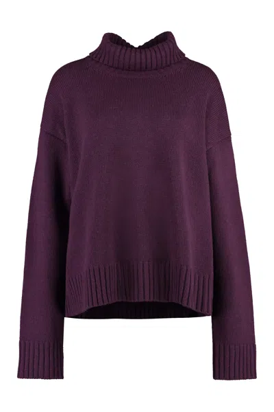 Shop Jil Sander Luxurious Purple Cashmere Sweater For Women In Maroon
