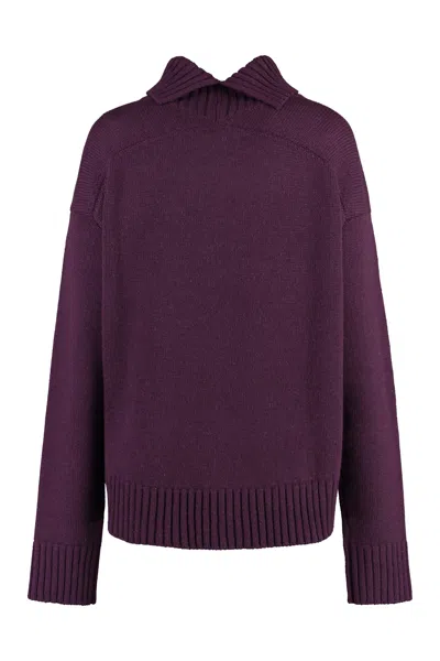 Shop Jil Sander Luxurious Purple Cashmere Sweater For Women In Maroon