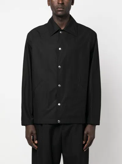 Shop Jil Sander Men's Black Cotton Shirt Jacket