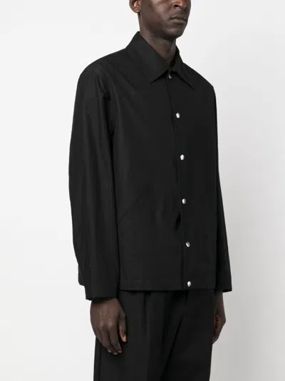 Shop Jil Sander Men's Black Cotton Shirt Jacket