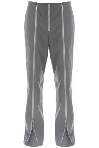 Shop Jil Sander Men's Reflective Fabric Pants With Adjustable Wide Cut In Grey