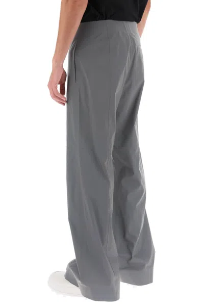 Shop Jil Sander Men's Reflective Fabric Pants With Adjustable Wide Cut In Grey