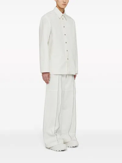 Shop Jil Sander Organic Cotton Denim Shirt For Men In White