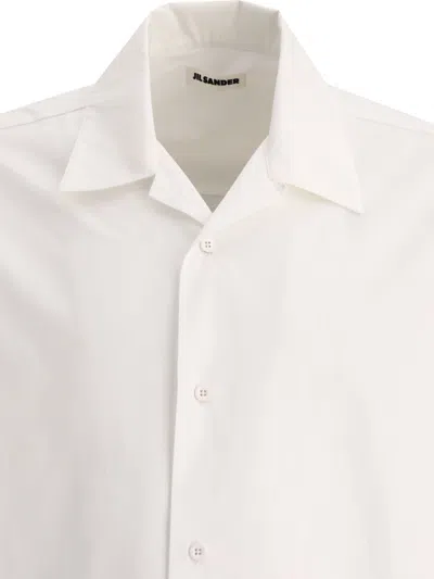 Shop Jil Sander Oversized White Poplin Shirt For Men | Ss24 Collection