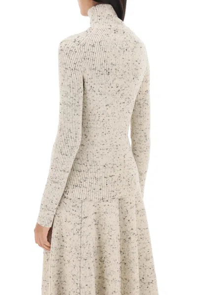 Shop Jil Sander Speckled Wool High-neck Sweater For Women In White