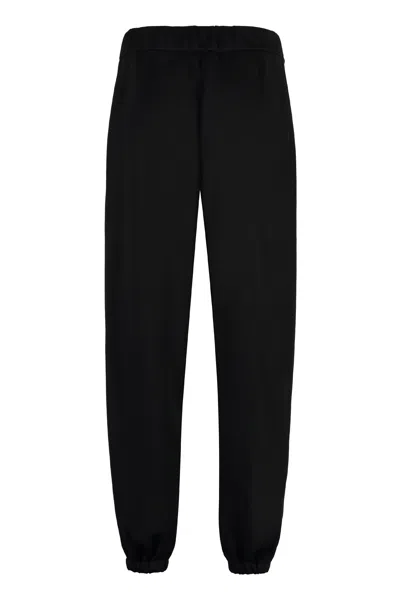 Shop Jil Sander Ss24 High-waist Tapered-fit Trousers With Elastic Ankle Cuffs In Black
