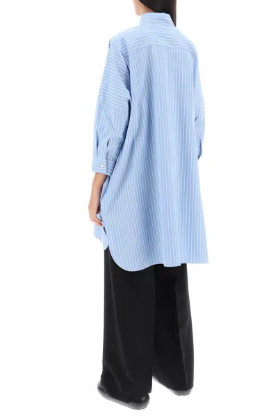 Shop Jil Sander Striped Poplin Maxi Shirt For Women In Oversized Volume In Multicolor