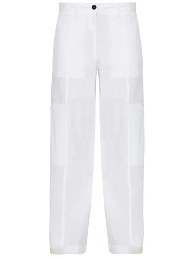 Shop Jil Sander White Cotton Wide-leg Cargo Pants For Women