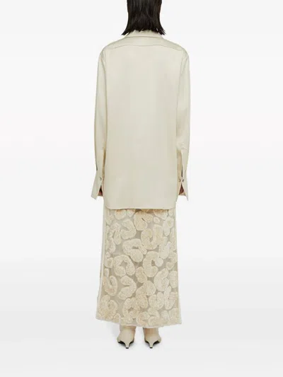 Shop Jil Sander Women's Beige Viscose And Silk Shirt For Ss24