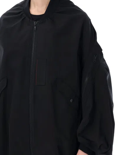Shop Junya Watanabe Black Oversized Bomber Jacket For Women