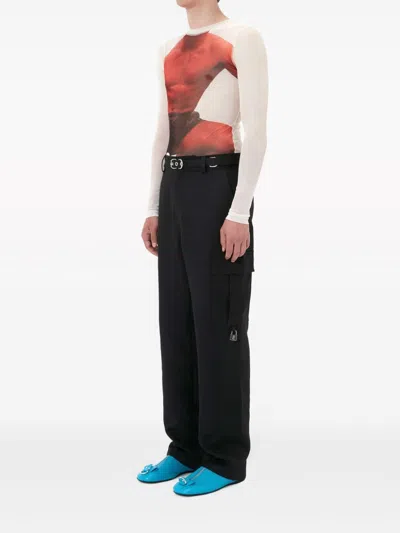 Shop Jw Anderson Belted Padlock Cargo Trousers For Men In Black