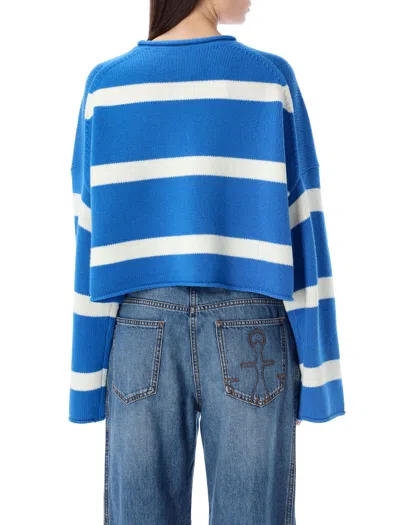Shop Jw Anderson Blue And White Striped Wool Blend Jumper For Women