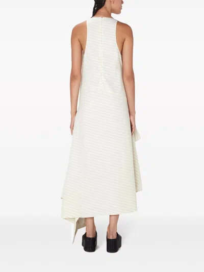 Shop Jw Anderson Ivory Striped Sleeveless Dress For Women