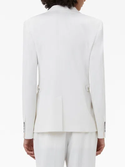 Shop Jw Anderson Sophisticated Optical White Stretch Blazer With Notched Lapels For Women
