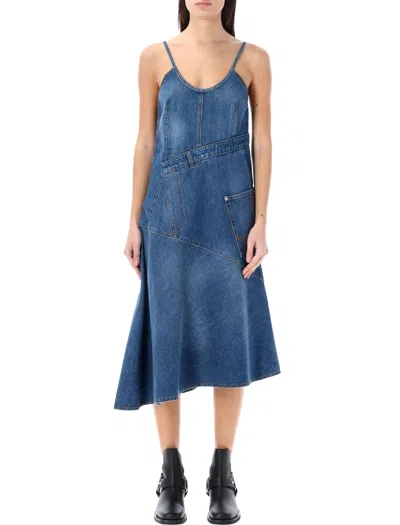 Shop Jw Anderson Twisted Denim Dress For Women In Light Blue