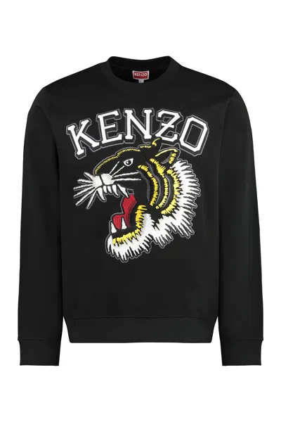Shop Kenzo Black Cotton Crew-neck Sweatshirt For Men