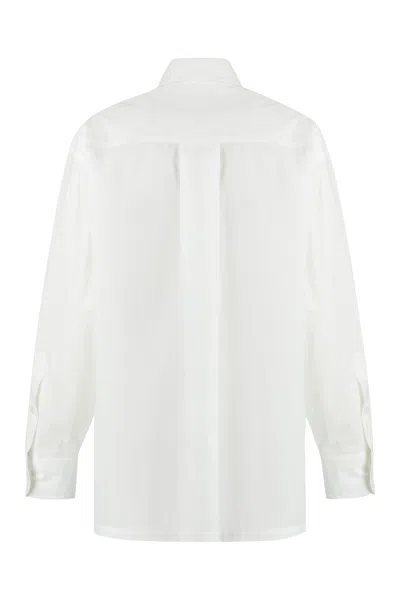 Shop Kenzo Flower Embroidered Shirt For Women In White