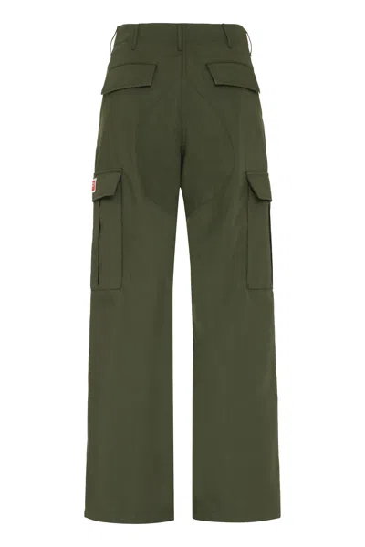 Shop Kenzo Green Cotton Pants For Women