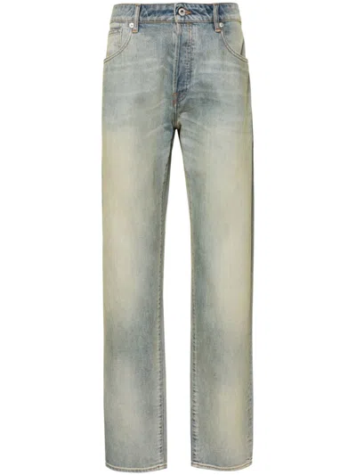 Shop Kenzo Light Blue Slim Cut Denim Jeans For Men In Gray