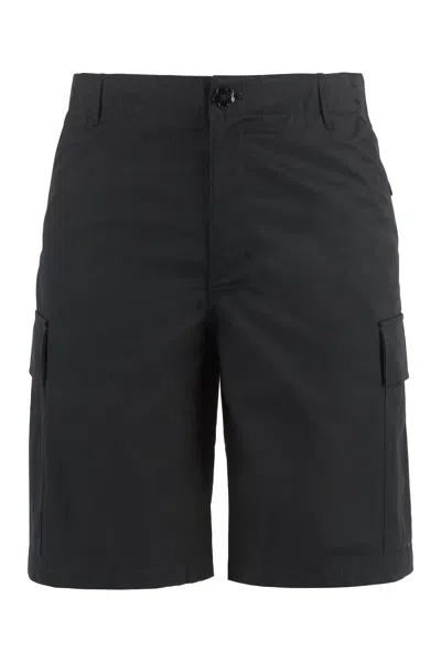 Shop Kenzo Men's Black Cargo Bermuda Shorts For Ss23