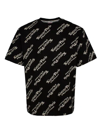 Shop Kenzo Men's Logo Print Black T-shirt For Ss24