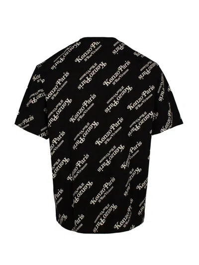Shop Kenzo Men's Logo Print Black T-shirt For Ss24