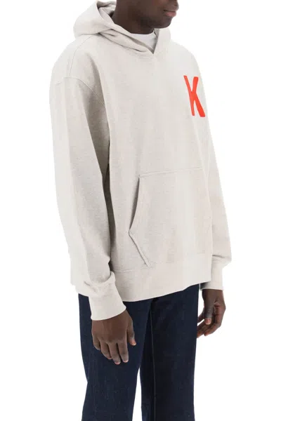Shop Kenzo Men's Tiger Embroidered Hoodie In Grey