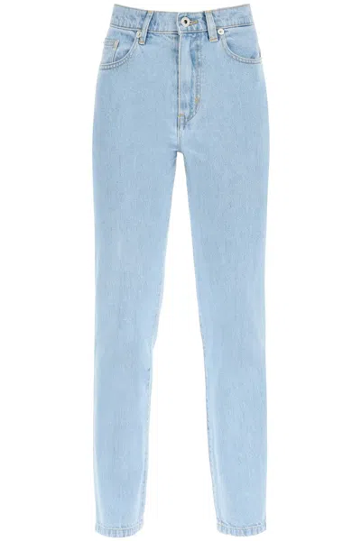 Shop Kenzo Navy Straight-leg Bleached Jeans For Women In Blue