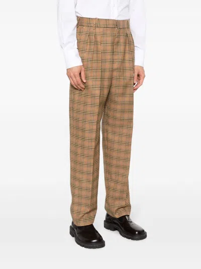Shop Kenzo Sophisticated Tailored Pants In Dark Camel For Men In Tan