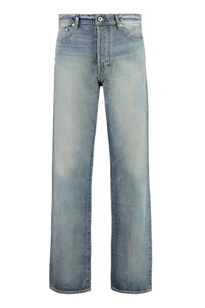 Shop Kenzo Vintage Faded Denim 5-pocket Men's Jeans In Blue