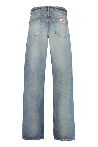 Shop Kenzo Vintage Faded Denim 5-pocket Men's Jeans In Blue