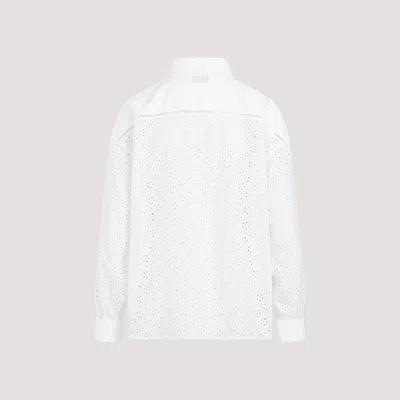 Shop Kenzo White Cotton Broderie Anglaise Shirt For Women