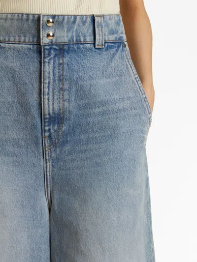 Shop Khaite Women's High-rise Wide-leg Jeans In Navy Blue For Fw23
