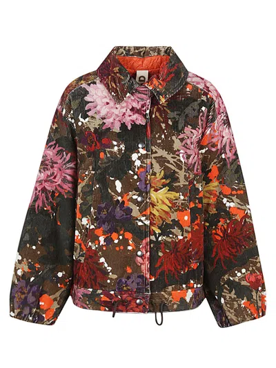 Shop Konrad Multicoloured Floral Print Bomber Jacket For Women In Tan