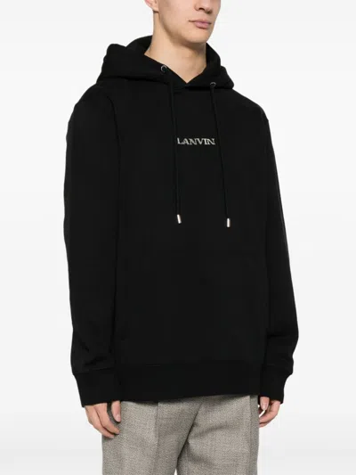 Shop Lanvin Black Oversized Hoodie For Men