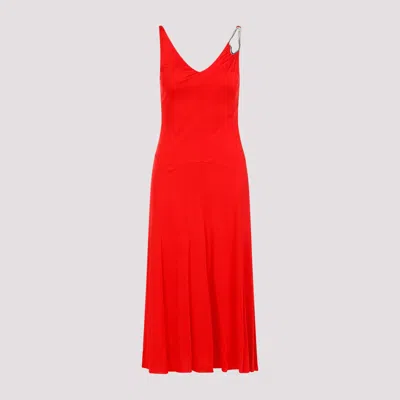 Shop Lanvin Elegant A-line Midi Dress In Bold Red For Women