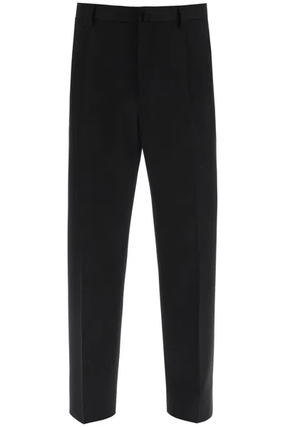 Shop Lanvin Men's Black Wool Cigarette Trousers For Ss23