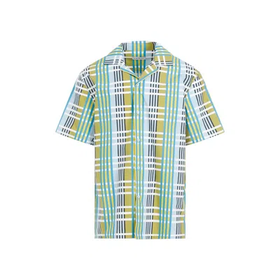 Shop Lanvin Multicolour Cotton Bowling Shirt For Men In Tan