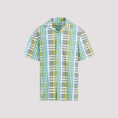 Shop Lanvin Multicolour Cotton Bowling Shirt For Men In Tan